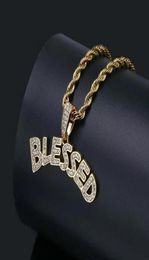 Iced Out Gezegend Hanger Kettingen Mannen Luxe Designer Heren Bling Diamond Brief Hangers Hip Hop Letters Ketting Sieraden l3520776