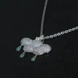 Iced Out Bling 5A CZ cloud Hanger Ketting Charm Micro Pave Volledige Kubieke Zironica Stone Hip Hop Fashion Cool Brief sieraden Heren