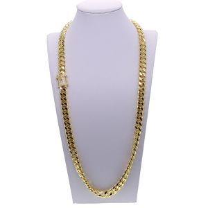 Iced Out Bling Cuban Collier Set Full Paved Paved CZ Clasp Hip Hop Collier Bracelet pour hommes