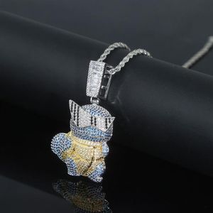 Iced Out Bling Cz Leuke Turtles Hanger Ketting Micro Pave Cubic Zirkoon Herenmode Hip Hop Punk Jewelry277U