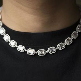 Iced Out Bling Hip Hop Herrenschmuck 18 20 Sparking 5A Zirkonia Cz Cluster Tenniskette Halskette Chokers250y