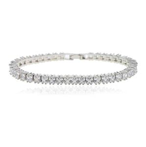 Iced Out Bling Plaveed Tennis Chain armband Silver Color 5A CZ Charm Bangle For Women Hip Hop Jewelry4367287