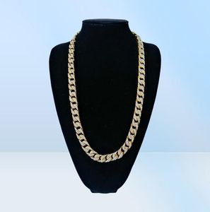Iced Out Bling Rhinestone Golden Finish Link Chain ketting Men039S HI315O3624142