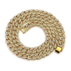 Iced out kettingen voor mannen met strass Tennis Designer Gouden Ketting Heren Hiphop bling ketting sieraden mannelijke Cubaanse link Roestvrij s247Q