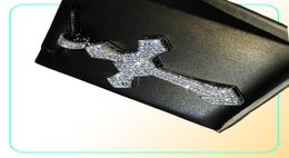 Collier pendentif croix glacée pour hommes, Hip Hop, bijoux pour femmes, chaîne de pull, 271w5863454