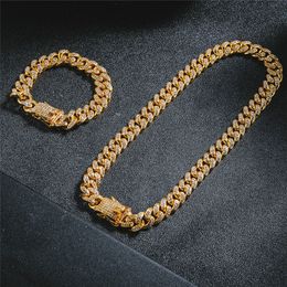Iced Out Cuban Link Chain Necklace Men 2022 Hip Hop Top roestvrijstalen designer sieraden kettingen