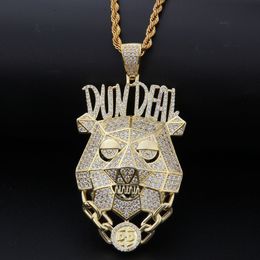 Collier de pendentif bundeal personnalisé en collier en or jaune micro-pavé Iamond Hip Hop Men Jewelry284n