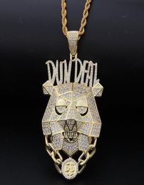 Collier pendentif Bundeal personnalisé glacé en or jaune 14 carats Micro pavé laboratoire diamant Hip Hop hommes bijoux 2597965