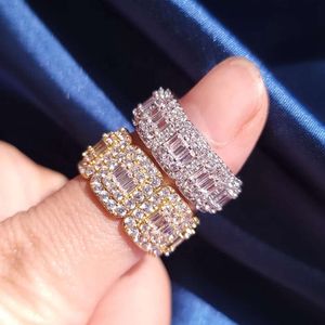 Iced Out Custom Fashion Baguette 925 Sterling Silver Hip Hop Style VVS Moissanite Diamond Ring