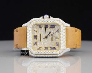 Vendedor de marca único de diamantes naturales personalizados en India Gold Plated Watch Dign para hombre 65