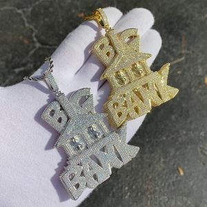 Iced Out Cz Diamond Letter Bg Dollar Hanger Heren diamanten hanger ketting Hip Hop gouden ketting