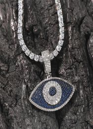 Iced Out Out Devil Eye Pendant Necklace Goud Verzilde heren Bling Hip Hop Jewelry Gift1790642