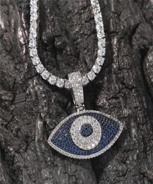 Iced Out Out Devil Eye Pendant Necklace Goud Verzilde heren Bling Hip Hop Jewelry Gift8029105