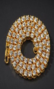 Collier de chaîne de diamant glacée 182430 pouce en argent noir chaîne en or pour le collier pour hommes8584708