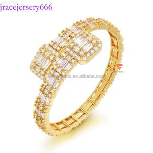 Iced Out Uitstekende snit Aangepast Bracelet Gold Ploated Hip Hop Jewelry Baguette Diamond Moissanite armbanden