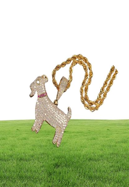 Colliers pendentif de chèvre glacé pour hommes femmes designer de luxe mouton bling diamant pendentifs or argent animal hip hop bijoux chai5657729