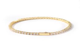 Bracelet en chaîne en or glacée pour hommes Hip Hop Damond Tennis Bijoux Bracelets en strass à ligne unique 4mm7415466