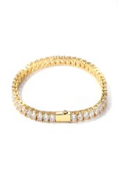 Iced Out золотой браслет-цепочка для мужчин в стиле хип-хоп с бриллиантами, теннисные украшения, однорядные браслеты со стразами 4 мм7159014