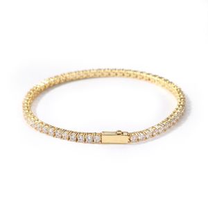 Bracelet en chaîne en or glacée pour hommes Hip Hop Damond Tennis Bijoux Bracelets en strass à une rangée 4mm258w
