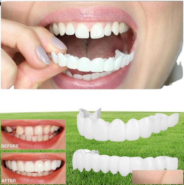 Iced Out Grillz Body Jewelry Jewelryupperlower Cosmetic Denture Polyethylène Grills Fake Tooth Er Simation Déthrison Whitening Dental8279836