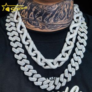 Iced Out Hip Hop Jewelry 23mm bussen naar beneden 3rows zware Cubaanse mannen kettingen en armbanden sier kettingen