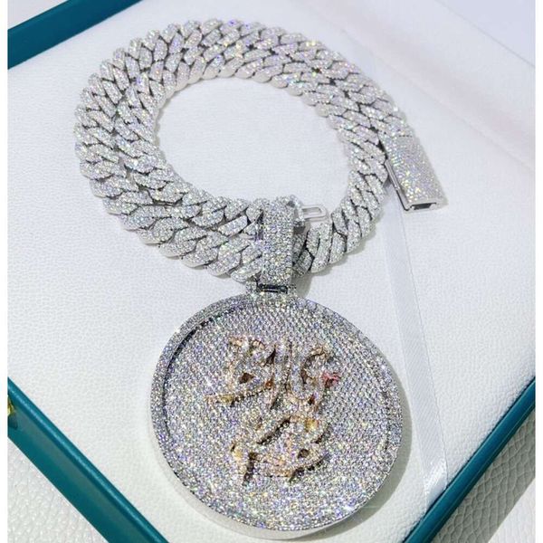Iced Out Hip Hop Lettre Nom GRA Certificat VVS Lab Diamond Diamond Custom Moisanite Pendant 2 