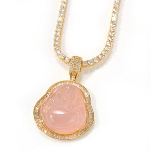 Iced Out Hip Hop ketting Hoge kwaliteit Chalcedoon Maitreya Boeddha Designer Pendant228k