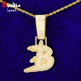 Iced Out Inimal Inimal Letter Collier Real Gold Color Hip Hop Jewelry307d