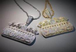 Iced Out Lettres en espèces Nous faisons confiance à un collier pendentif pour les hommes Femmes Micro Pave Colliers Hip Hop Bijoux Hip Hop 20101332394699222571