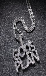 Iced Out Letters hangdoek ketting nieuwe aankomstgoden plannen aaa zircon men039s charms ketting mode hiphop sieraden290u6365018