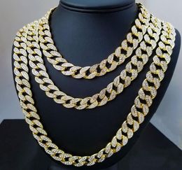 Iced Out Miami Cuban Link Chain Gold Silver Men Hip Hop ketting sieraden 16inch 18inch 20inch 22inch 24inch 26inch 28inch 30inch4852231