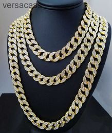 Iced Out Miami Cuban Link Chain Gold Silver Men Hip Hop Collier Bijoux 16 pouces 18 pouces 20inch 22 pouces 24inch 26 pouces 28 pouces 30inch xc4u