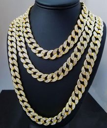 Iced Out Miami Cubaanse Link Chain Goud Zilver Heren Hip Hop Ketting Sieraden 16Inch 18Inch 20Inch 22Inch 24Inch 26Inch 28Inch 30Inch5662752