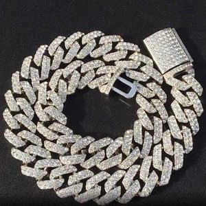 Iced Out Miami Cuban Link Chain Gold Silver Men Hip Hop Collier Bijoux 16inch 18inch 20inch 22inch 24inch 18 mm2874