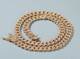 Iced Out Miami Cubaanse Link Chain Heren Gouden Kettingen Ketting Armband Mode Hip Hop Sieraden 9mm8483527