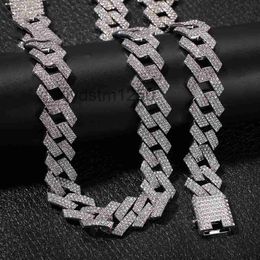 Iced Out Miami Cubaanse Link Chain Heren Rose Gouden Kettingen Dikke Moissanite Ketting Armband Mode Hip Hop Sieraden W8M7