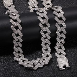 Iced Out Miami Cuban Link Chain Mens Rose Gold Ketens Dikke Moissanite ketting ketting Bracelet Fashion Hip Hop Jewelry