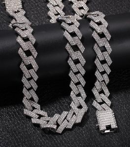 Iced Out Miami Cuban Link Chain Mens Rose Gold Chains Dikke ketting Bracelet Fashion Hip Hop Jewelry4990454