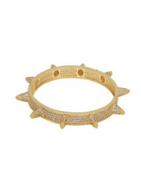 Bracelets à rivets en zircone cubique Micro pavé glacé pour hommes Hip Hop complet CZ pointes Bling Bracelets pour femme 66076428072489