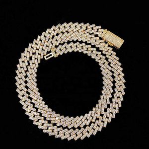 Iced Out Micro Pave Lab Diamonds Hip Hop Cuban Link Chain Necklace Moissanite Jewelry