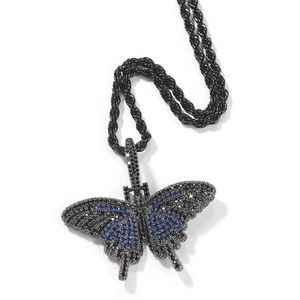 Collier pendentif Mini papillon glacé, pendentif solide, bijoux animaux, cadeau