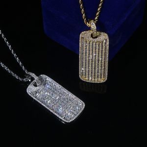 Iced Out Mirco Pave CZ Square hanger ketting voor mannen Boy Geometric 5a Cubic Zirkon Full -verharde hiphop trendy geometrische sieraden