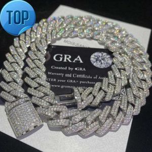 Iced Out Moissanite Kettingen Cubaanse Armband Bling Moissanite Diamond Cubaanse Link Chain Hip Hop Mannen Sieraden Ketting