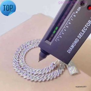Iced Out Pass Diamond Tester Vvs Moissanite Sieraden Ketting Armband Vrouwen 10mm Cubaanse Link Chain/