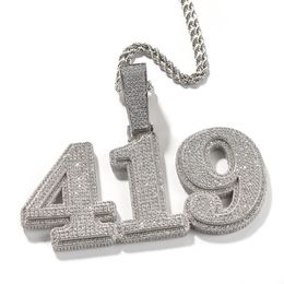 Iced Out hanger aangepaste naam ketting voor mannen Snap twee lagen witgouden vergulde hiphop sieraden