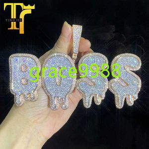 Iced Out hanger aangepaste naam ketting voor mannen Snap twee lagen witgouden vergulde hiphop sieraden