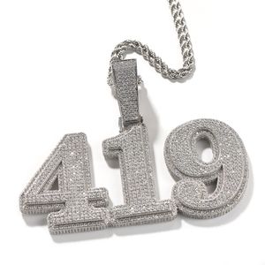 Pendentif glacé avec nom personnalisé pour hommes, collier à deux couches plaqué or blanc, bijoux Hip Hop