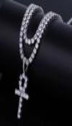 Iced outfant Hip Hop Cuban Link Chain Designer Bijoux Collier Diamond Collier Micro Pavé CZ Crystal Pendant For Men Luxury Bling7593356
