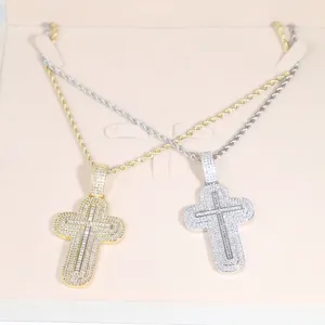 Iced Out Pendentif Colliers Hommes Femmes Hip Hop Croix Bling Long Chandail Chaîne Bijoux Cadeau De Mode