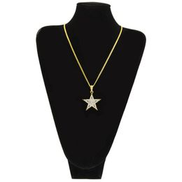Iced Out Rhinestone Gold Hiphop Jewelry para hombres Mini Star Charm Colgante Collares Pop Street Style Hip Hop Accesorios Whole207i